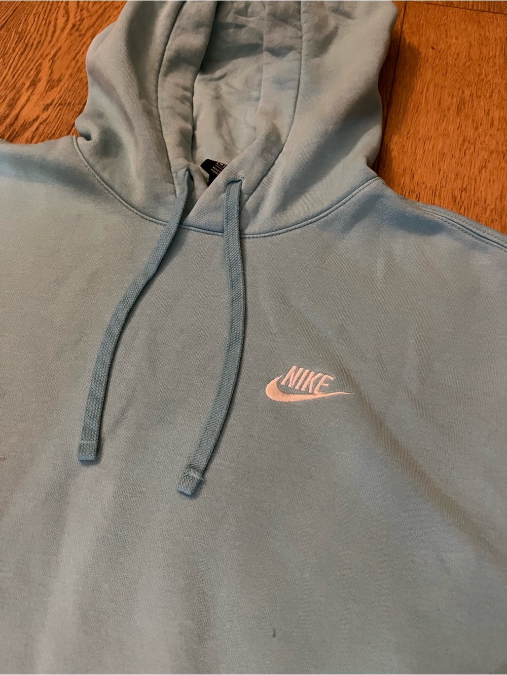 Nike Light Blue Pullover Hoodie with Embroidered Logo